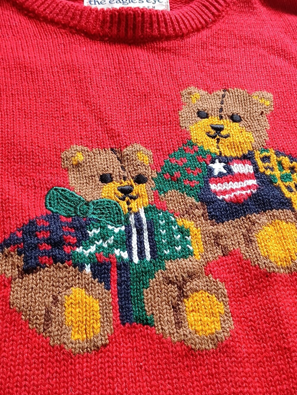 1994 Eagles Eye Kids 3T Teddy Bear Thick Knit Ugly Christmas Story Book Sweater - Picture 4 of 10